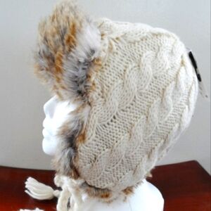 New H&M Faux Fur Winter Hat Trapper Cap Rave Wear